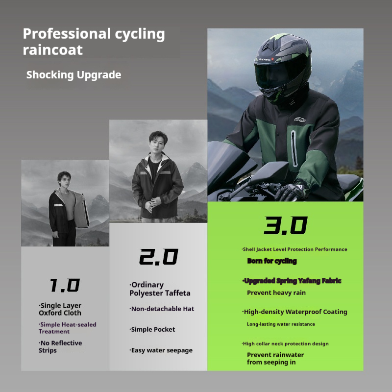 Adult Motorcycle Raincoat Full - Fishing Rain Suit 评论和价格