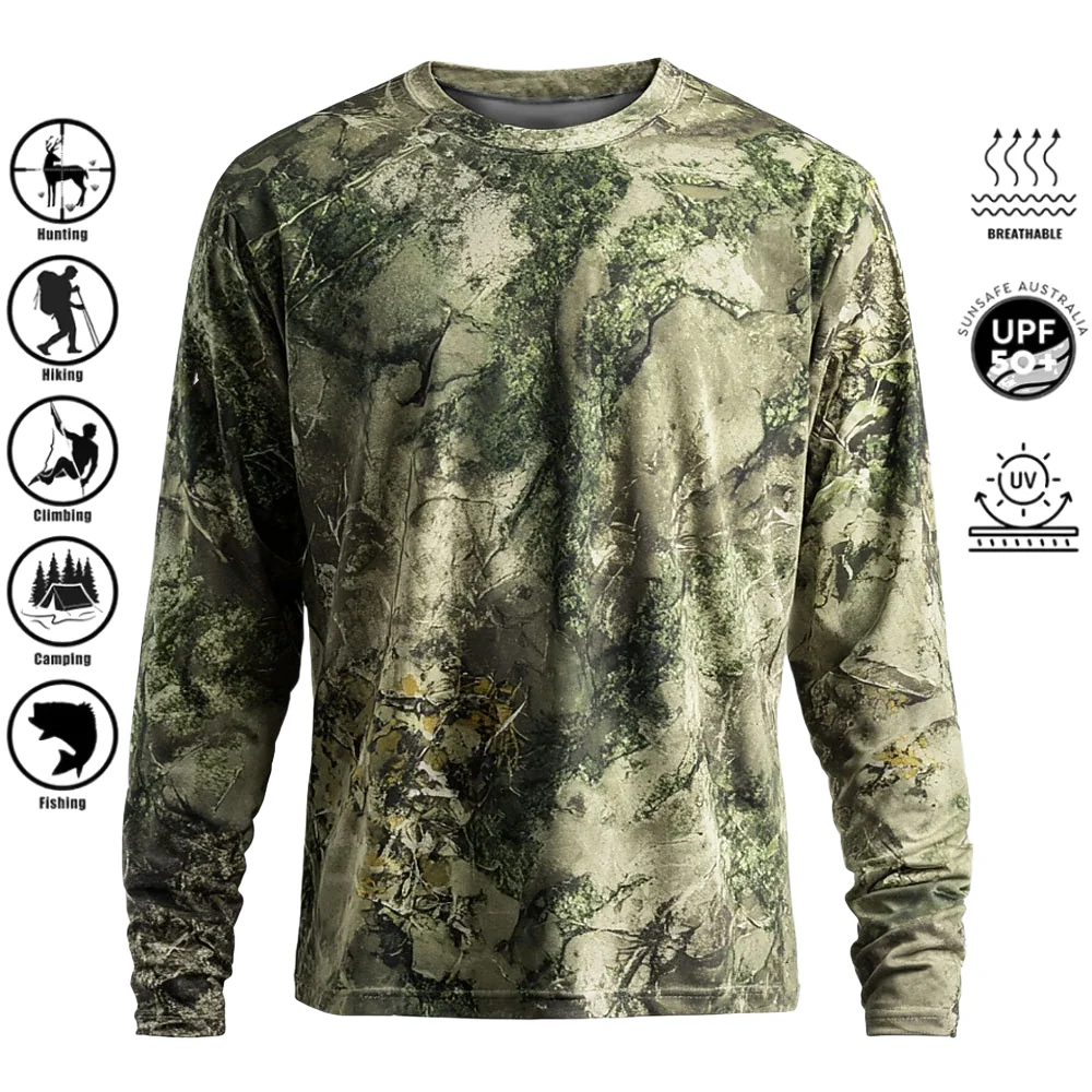 Men Long Sleeve T-shirt Polyes - Fishing Shirt Uv Protection 评论和价格