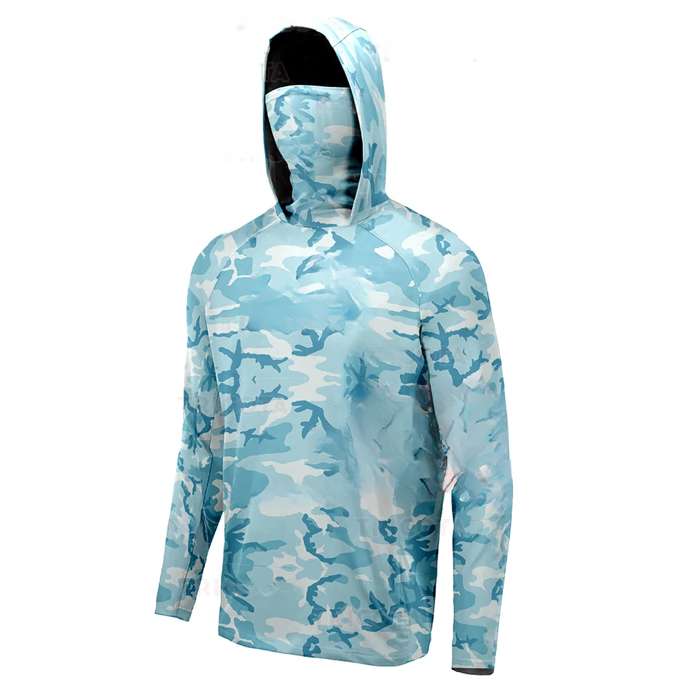 Men's Fishing Hoodie Shirts UP - Fishing Mask Sun Protection 评论和价格